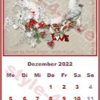 s4u Kalender "Love in Winter" Winter- & Weihnachtskalender - 177 x 177 px  - schmal und ideal für die mobile Anzeige und Seitenleisten - mit wandernder Tagesanzeige!